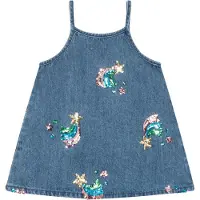 Konges Sløjd Kjole - Denim - Magot Sequin - Rainbow Star - - 3 år (98) - Kjole