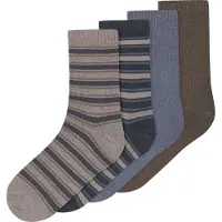 Name It Kids Strømper - 4-pak - Uld/Bomuld - NkmWak - Folkstone Gray/ - - 34/36 - Strømper
