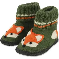 Beck Hjemmesko 'Fuchs' khaki / orange / sort / hvid
