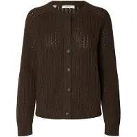 Selected Cardigan 'SLWOLGA' mørkebrun