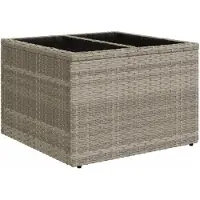 vidaXL Havebord 55x55x37 Cm Polyrattan Og Akacie - Lysegrå / pe rattan