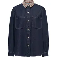 ONLY Bluse 'ONLVera' beige / mørkeblå / rød