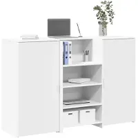 vidaXL receptionsskranke 155x50x103,5 cm konstrueret træ hvid