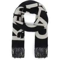 Karl Lagerfeld Sjal 'Essential' sort / hvid