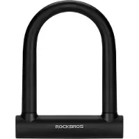 RockBros bylås til cykel / U-lås cykellås / sikkerhedslås cykel / kraftig cykellås - Svart
