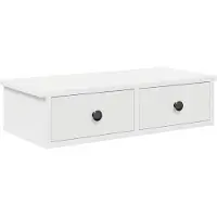 vidaXL væghylde med skuffer 60x28x15 cm konstrueret træ hvid