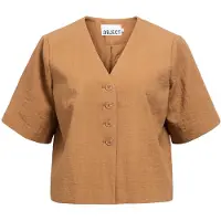 Object V-udskæring Knap Bluse