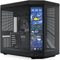 HYTE Y70 Touch infinite - Mid tower - udvidet ATX - sidepanel med vindue (glas) - ingen strømforsyning (ATX) - kulsort - USB/Lyd
