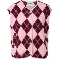 Pieces Vest 'PCKatty' lyserød / vinrød