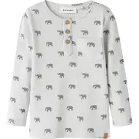 Lil´ Atelier Bluse - Rib - NmmLavo - Glacier Gray/Elephant - - 2 år (92) - Bluse
