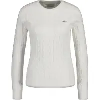 Gant Ganttil kvinder. 4800100 Hvid sweater med rund hals (XS), Casual, Økologisk bomuld