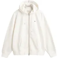 Gant Ganttil kvinder. 4201412 Shield hættetrøje med lynlås hvid (XL), Casual, Bomuld