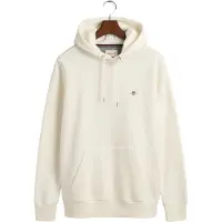 Gant Ganttil mænd. 2007058 Shield hættetrøje off-white (L), Hvid, Casual, Bomuld, Bæredygtig