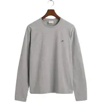 Gant Ganttil mænd. 2004049 Shield langærmet t-shirt grå (XXL), Casual, Bomuld, Lange ærmer