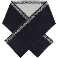 Emporio Armani Halstørklæde - 160x20 - Uld/Akryl - Navy - - M - Medium - Tørklæde