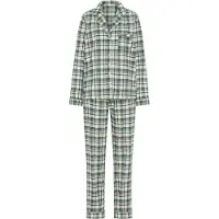 LASCANA Pyjamas brun / mørkegrøn / hvid
