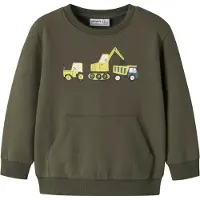 Name It Mini Sweatshirt 'NMMVUGO' gul / mørkegrå / oliven / hvid