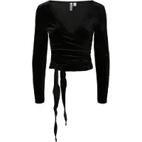 Pieces Pcroya Ballerina Velour Slå-om Bluse