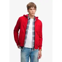 Superdry Superdrytil mænd. M2014703A Essential Logo hættetrøje med lynlås rød (XL), Casual, Bomuld