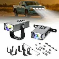 Mtp Products S10 LED-ekstra spotlampe 16W – hvid, gul, blandet lysstråle – 6000lm, IP68 – sølvfarvet