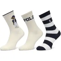 Ralph Lauren Sokker elfenben / navy / lysebrun / sort