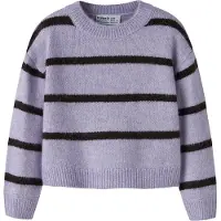 Name it Sweatshirt - Strik - NmfOlenska - Heirloom Lilac/Chocol - - 2 år (92) - Sweatshirt