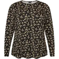 Zizzi Bluse gul / sort