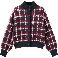 Mango Cardigan 'NIZA' marin / rød / hvid