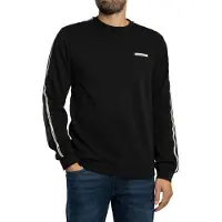 EA7 EA7til mænd. 7M001478_AF12660 Sweatshirt med logo, sort (L), Casual, Sport, Bomuld, Lange ærmer