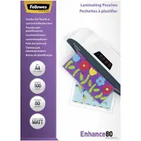 Fellowes Lamineringslommer A4 80 mic. 100/pk, Mat 5452103 Modsvarer: N/A