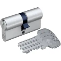Basi 5001-1025-0033, Europrofil cylinder, Kromfarve, 3 stk, 326 g, 1,5 cm