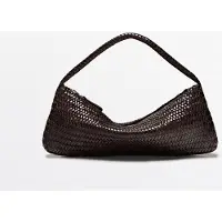 Massimo Dutti - Female - Flettet Taske I Nappaskind - Brun - 01