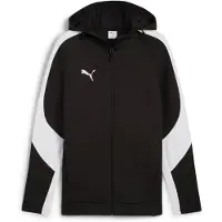 Puma Hættetrøje teamEVOSTRIPE - Sort/Silver/Hvid, størrelse X-Large