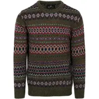 Barbour Pullover grå / oliven / mørkeorange / rubinrød