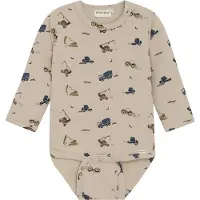 Minymo Body l/æ - Sweat - Oxford Tan m. Arbejdsbiler - - 68 - Body L/Æ