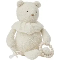 Smallstuff Aktivitets bamse - Uld - 35 cm - Off White - - OneSize - Bamse