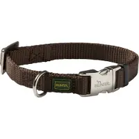 Hunter Pet halsbånd Vario Basic Alu-Strong, brun - Størrelse M: 30 - 45 cm halsomkreds, 15 mm bred