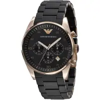 Giorgio Armani Emporio AR5905 Herreur i stål – sort urskive, kvartsur