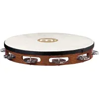 Meinl Percussion Headed Wood Tambourine Steel Jingles TAH1AB