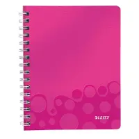 Leitz Notesbog, Esselte WOW, A5, spiralbundet, linjeret, 80 g/m2, 80 ark, pink