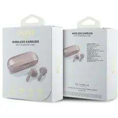 GUESS Elongated Metallic Printed Logo Trådløse hovedtelefoner med opladningsetui - pink-2